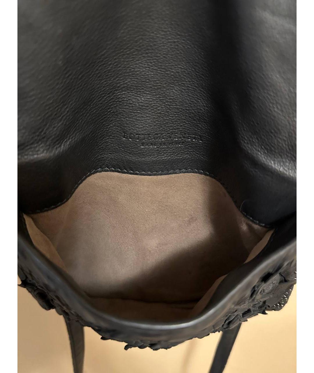 BOTTEGA VENETA Черная кожаная сумка через плечо, фото 7