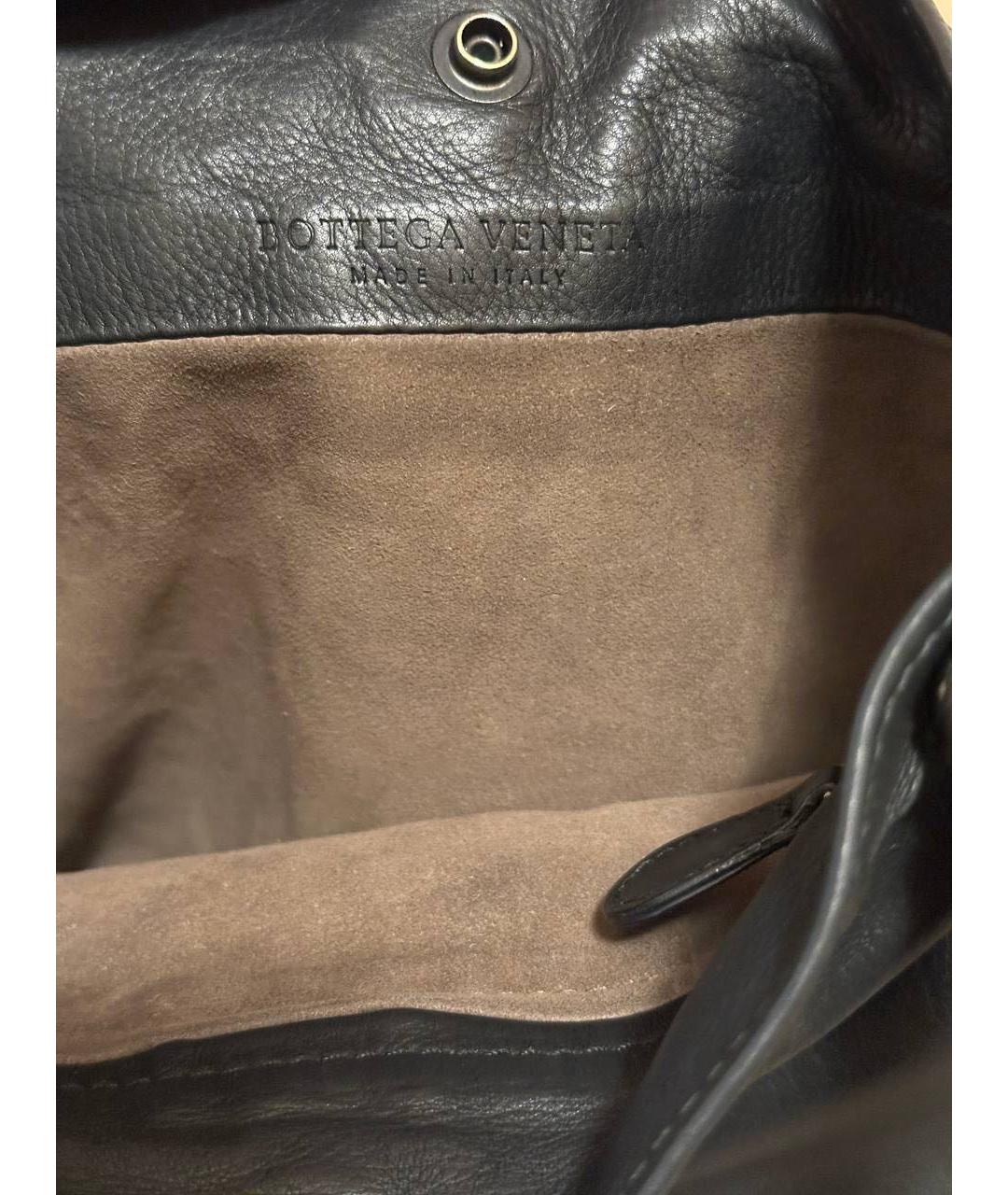 BOTTEGA VENETA Черная кожаная сумка через плечо, фото 8