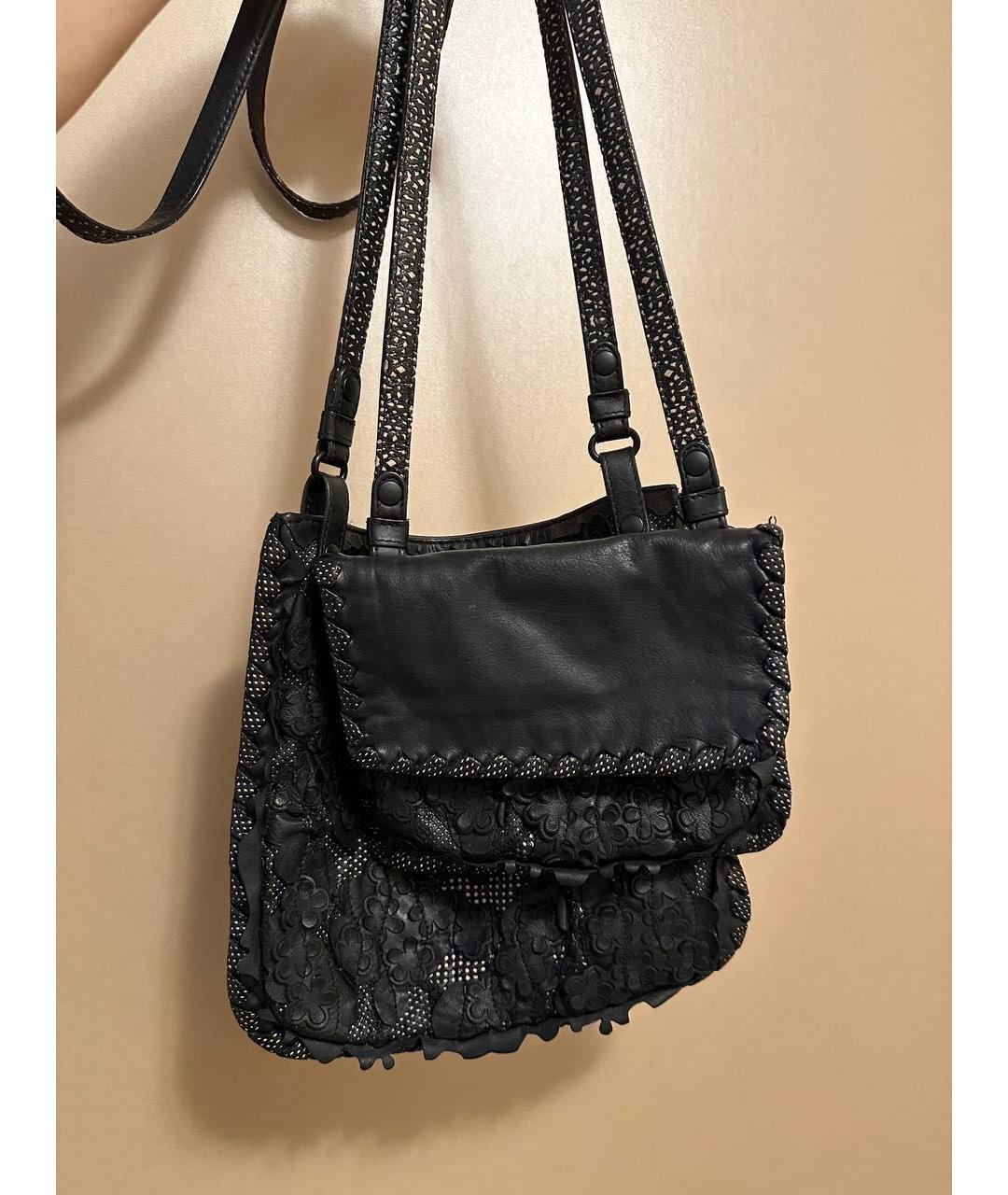 BOTTEGA VENETA Черная кожаная сумка через плечо, фото 3