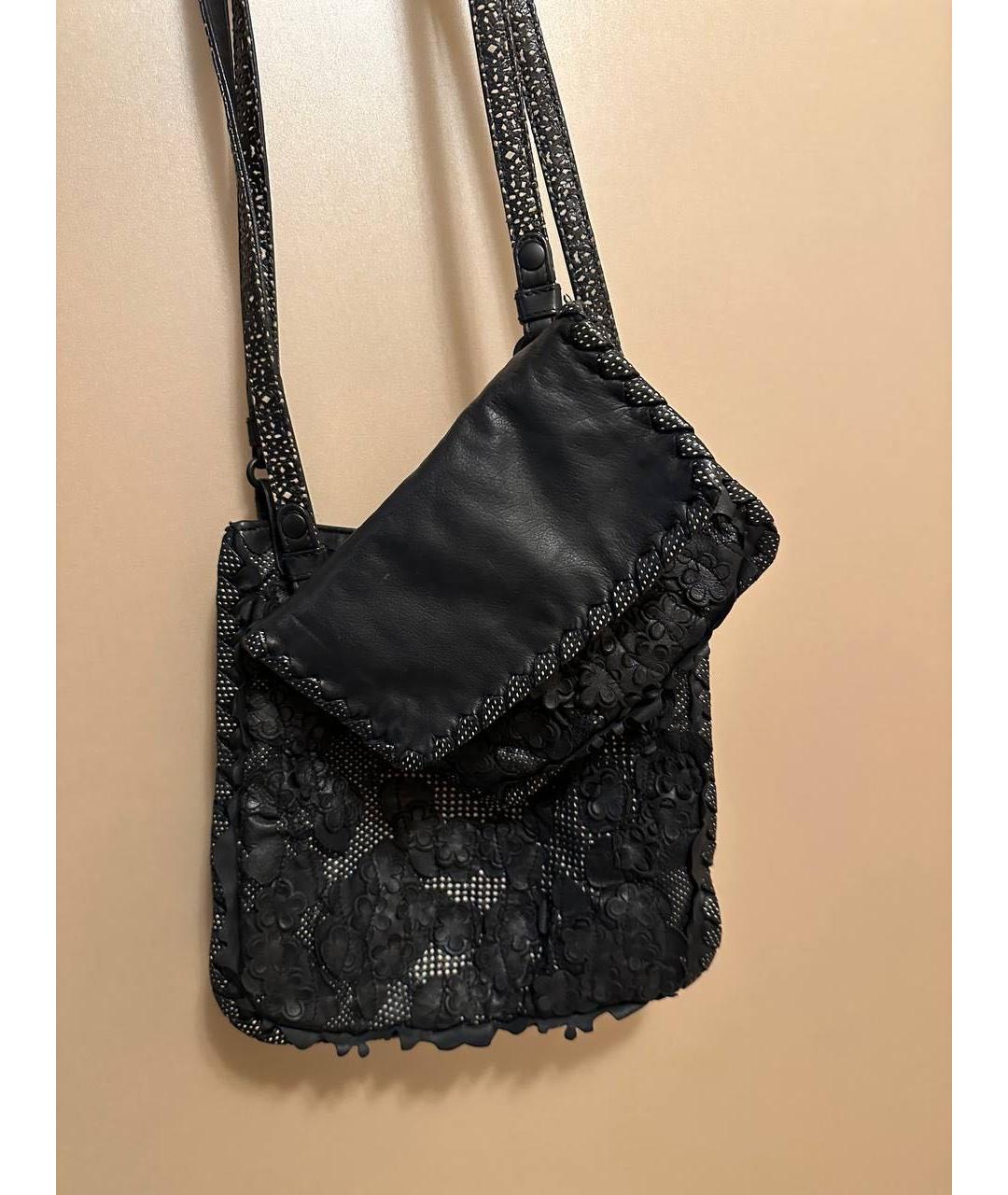 BOTTEGA VENETA Черная кожаная сумка через плечо, фото 2