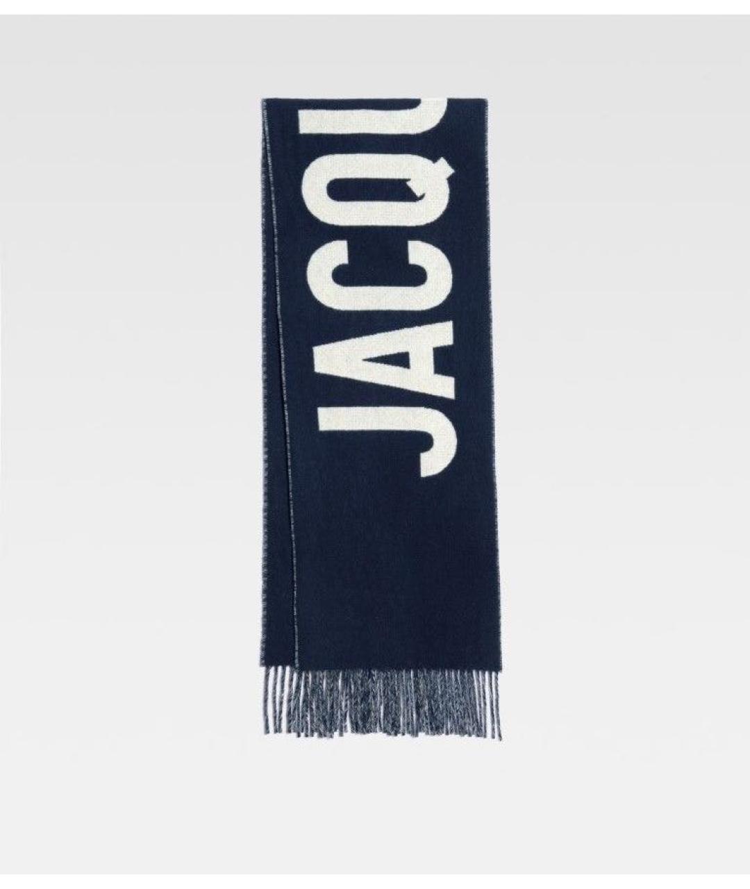 JACQUEMUS Темно-синий шерстяной шарф, фото 5