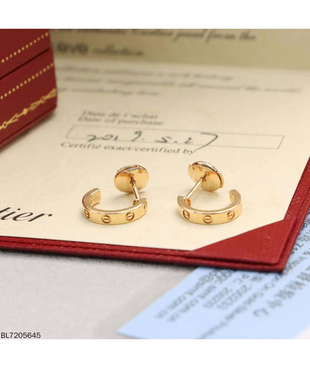 CARTIER Золотые серьги из розового золота, фото 2