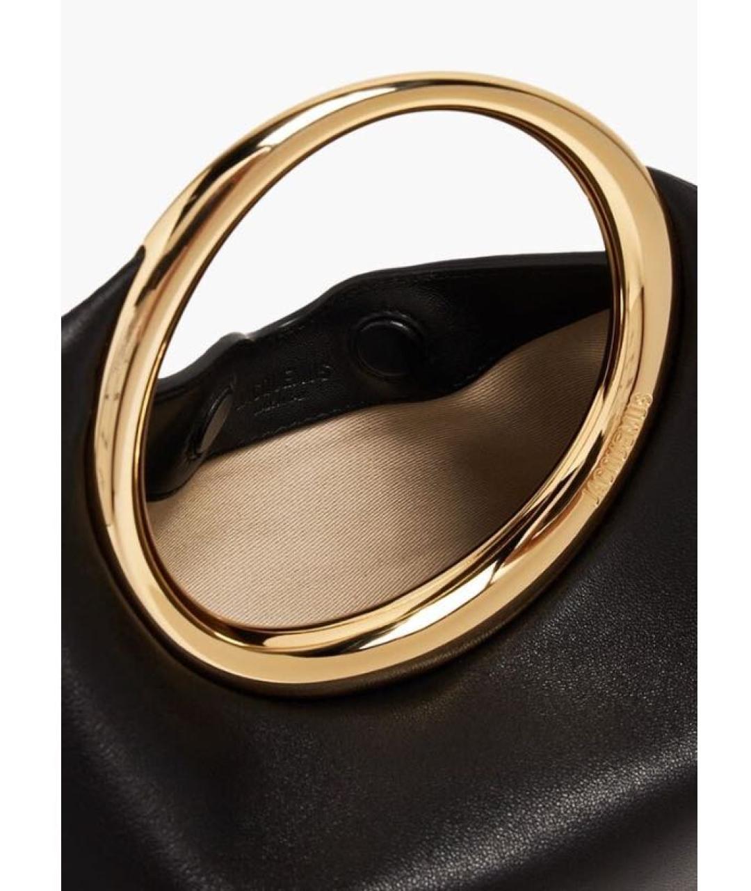 JACQUEMUS Черная кожаная сумка с короткими ручками, фото 2