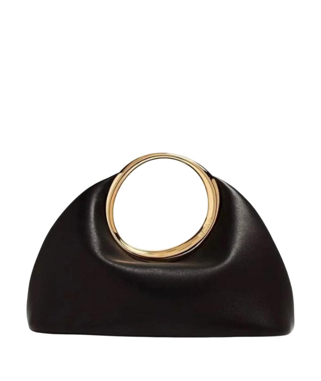 JACQUEMUS Черная кожаная сумка с короткими ручками, фото 1