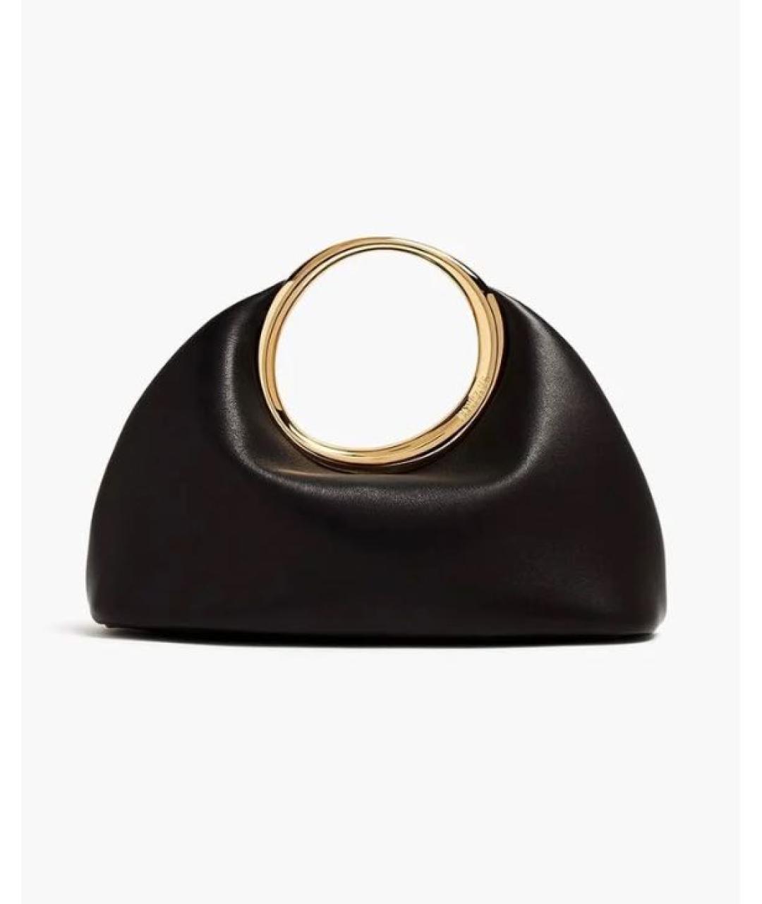 JACQUEMUS Черная кожаная сумка с короткими ручками, фото 4