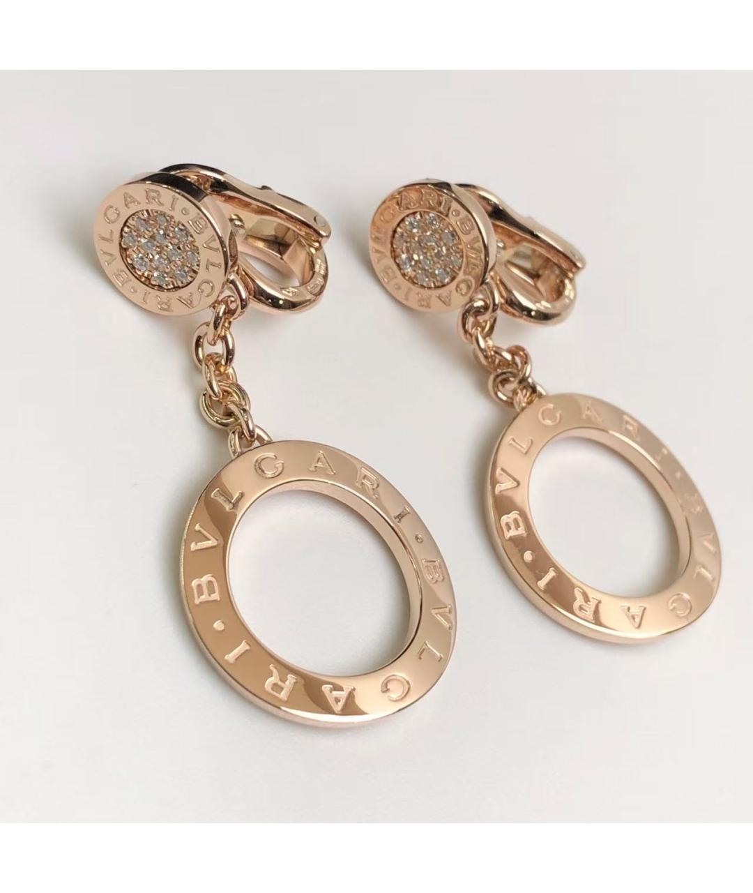 BVLGARI Золотые серьги из розового золота, фото 3