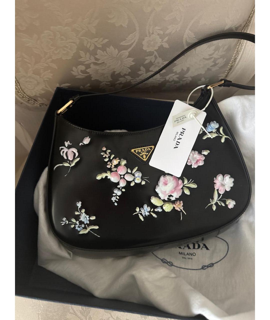 PRADA Черная кожаная сумка через плечо, фото 4