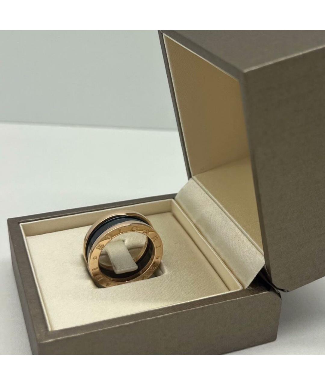 BVLGARI Черное кольцо из розового золота, фото 4