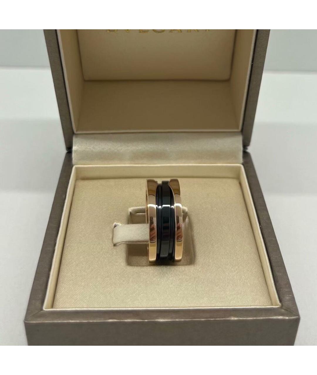 BVLGARI Черное кольцо из розового золота, фото 2