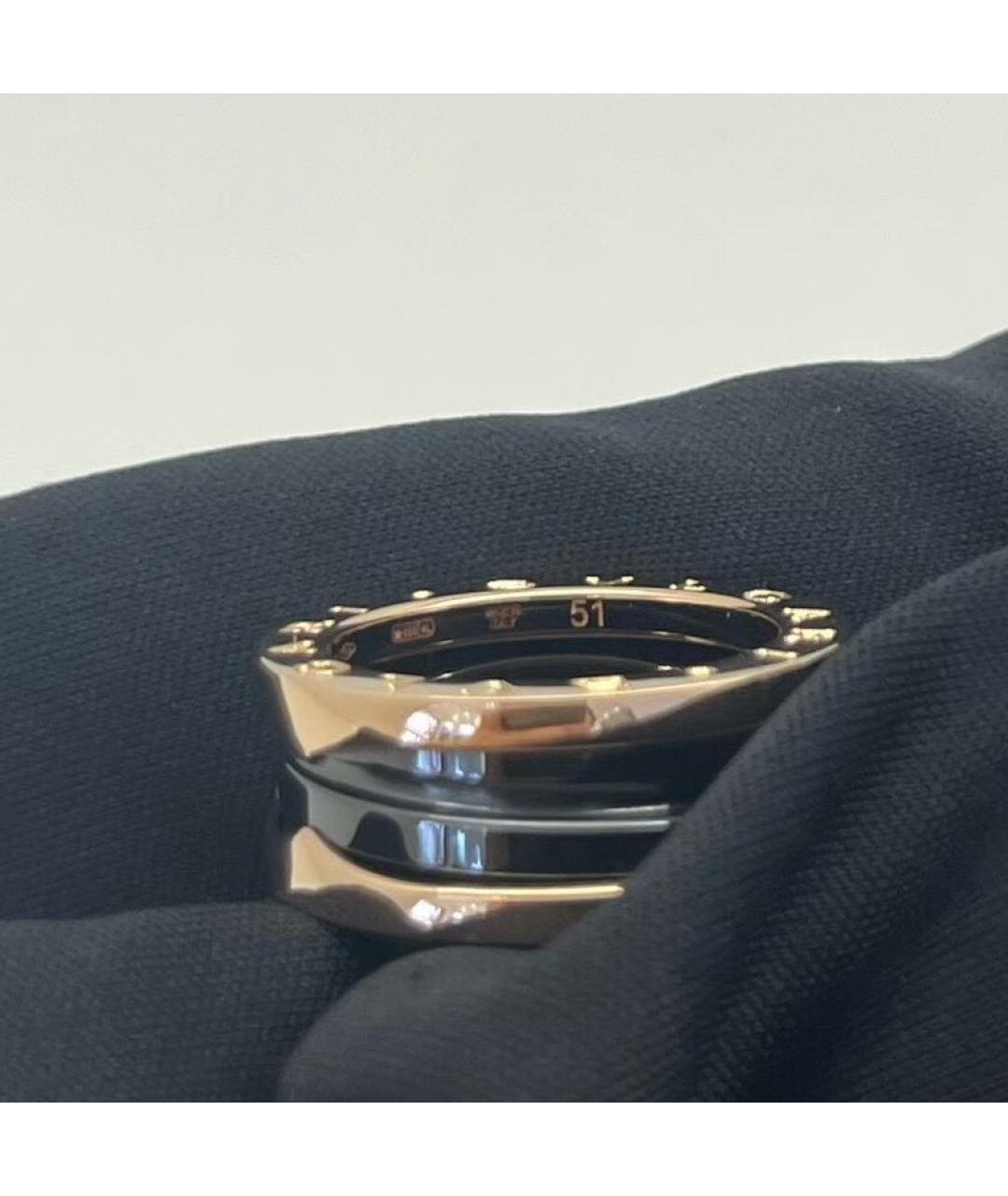 BVLGARI Черное кольцо из розового золота, фото 6