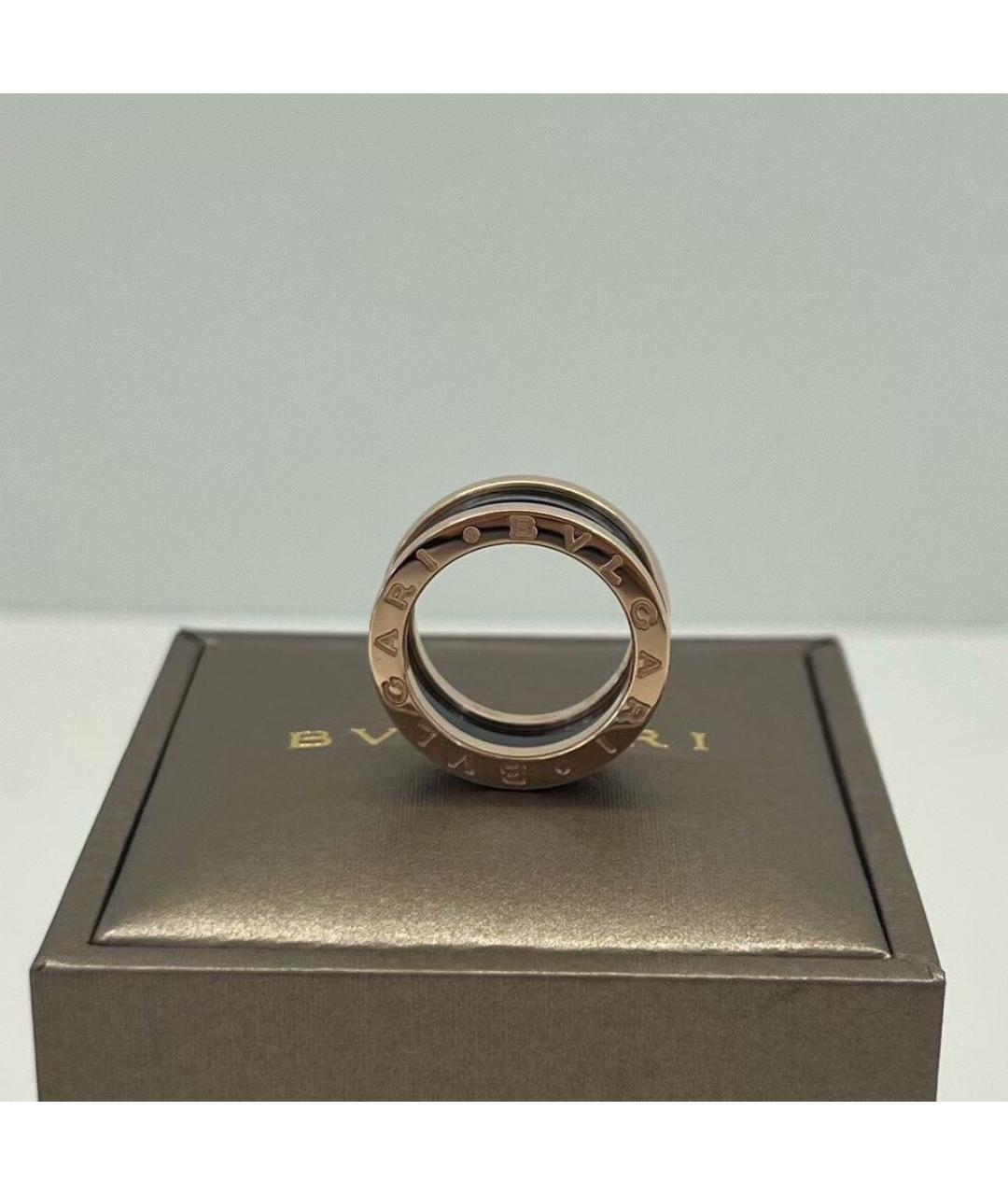 BVLGARI Черное кольцо из розового золота, фото 5