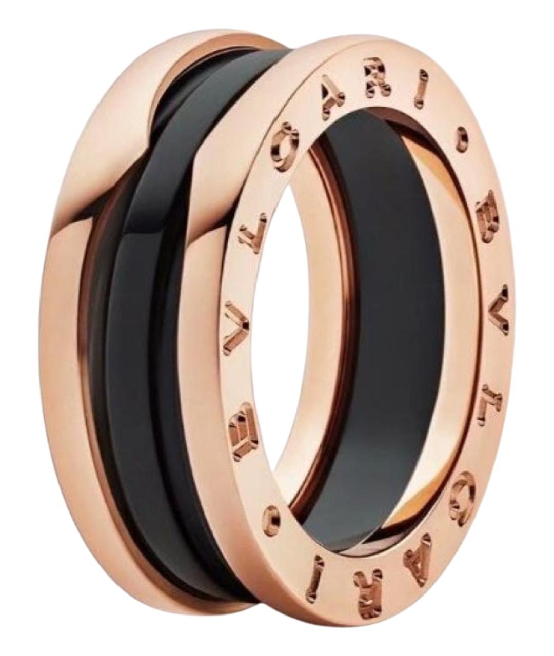 BVLGARI Черное кольцо из розового золота, фото 1