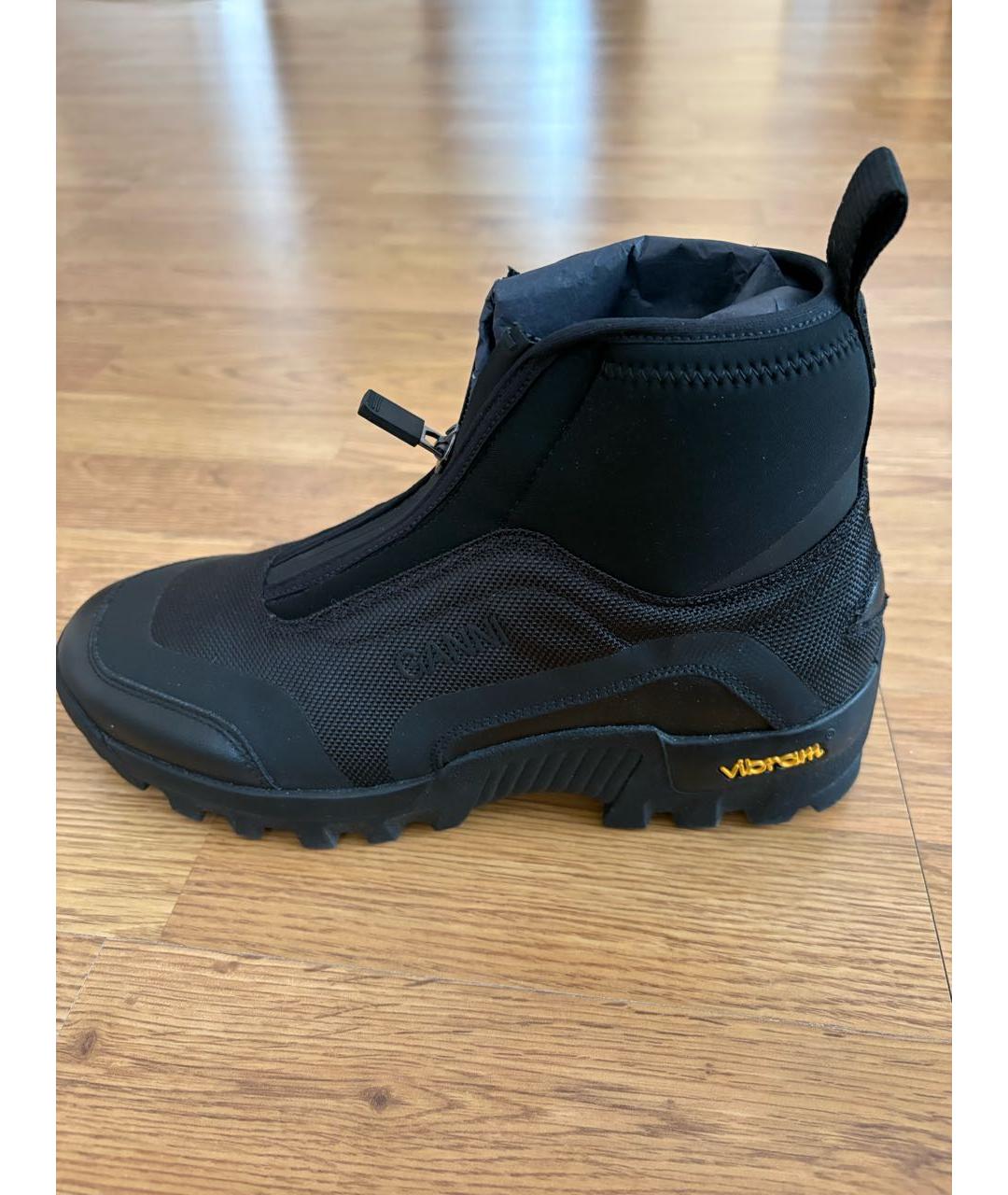 GANNI Черные текстильные ботинки, фото 5