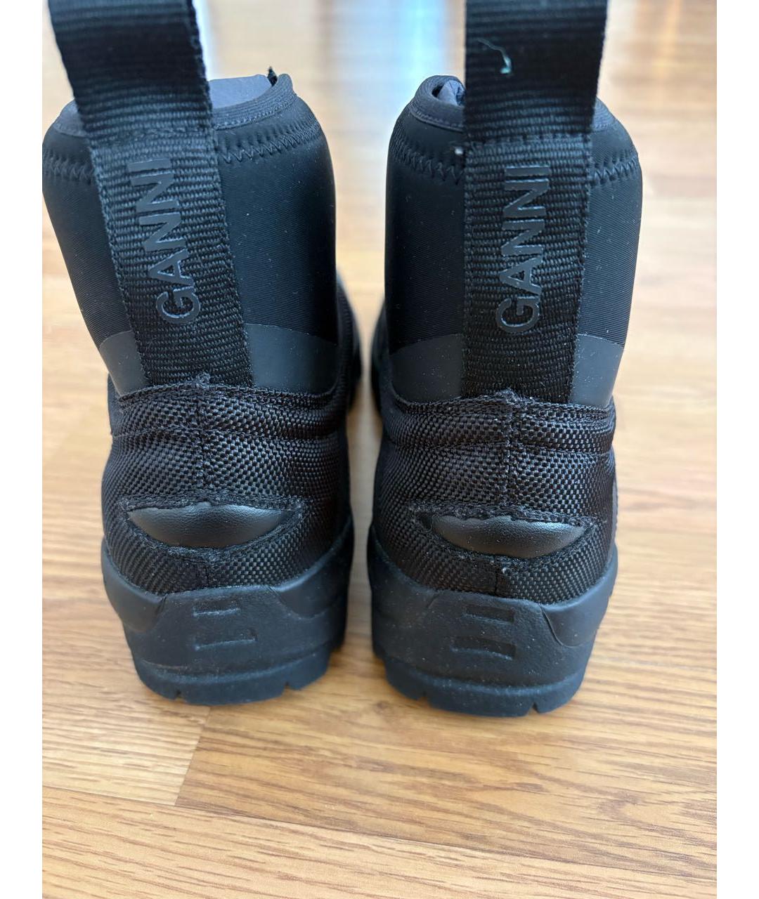 GANNI Черные текстильные ботинки, фото 4