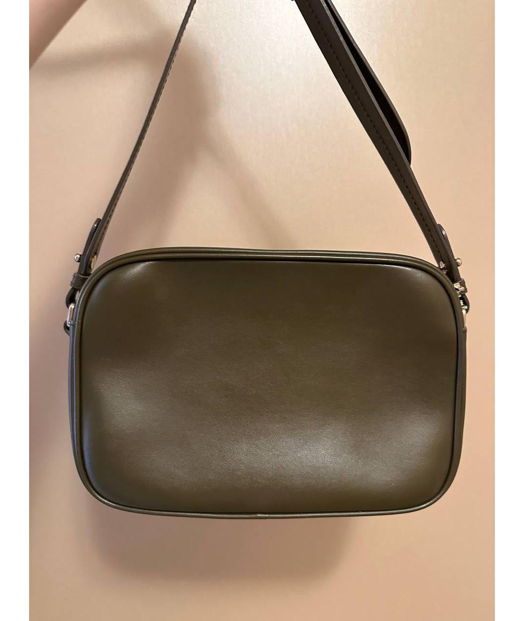 MAX MARA Хаки кожаная сумка через плечо, фото 6