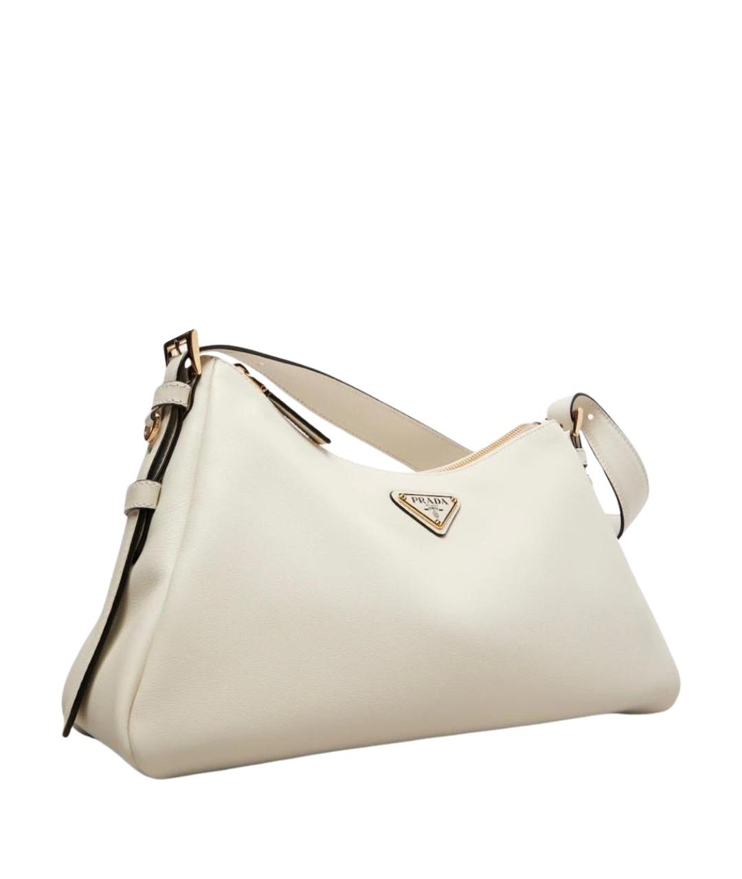 PRADA Белая кожаная сумка через плечо, фото 1