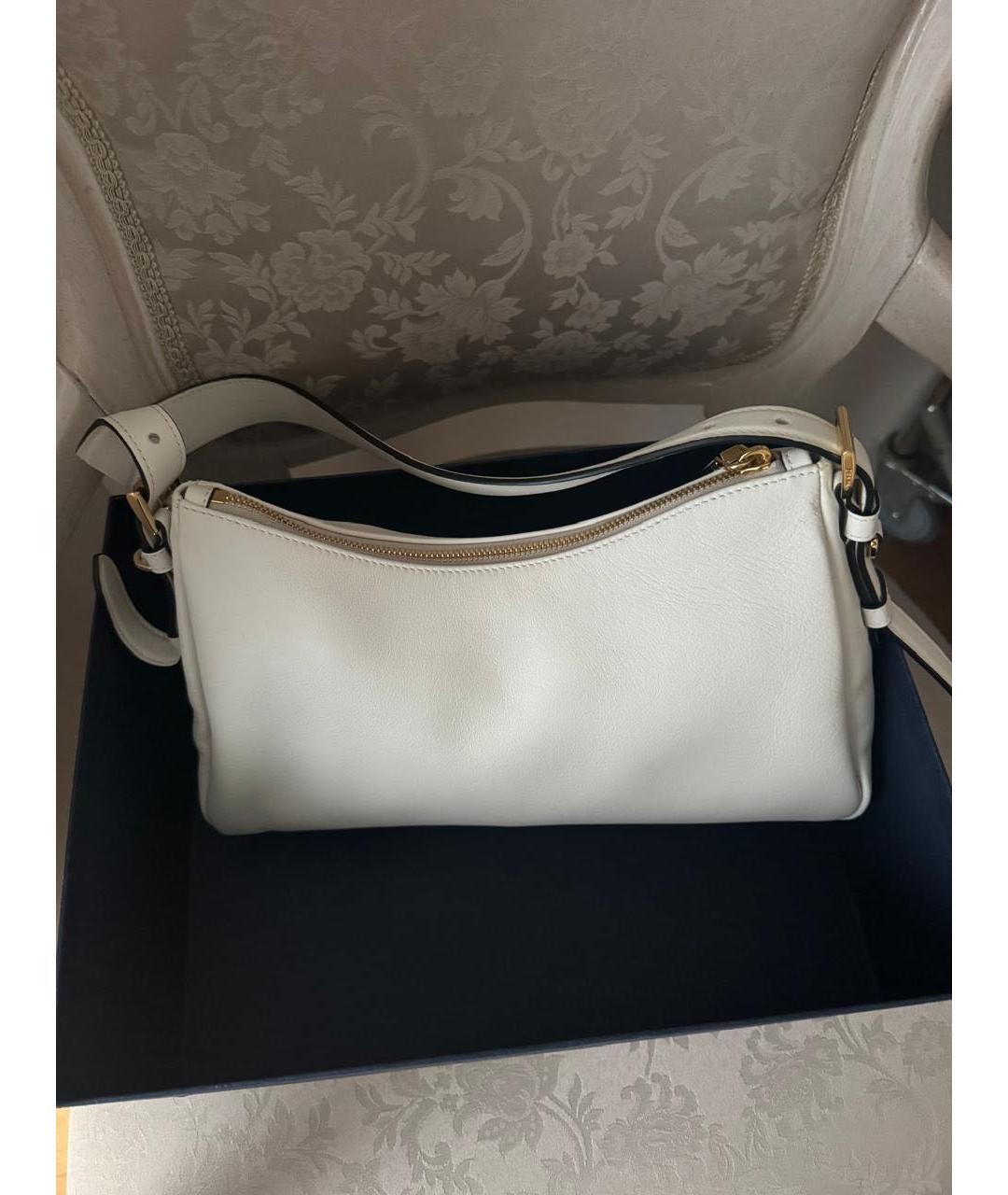 PRADA Белая кожаная сумка через плечо, фото 5