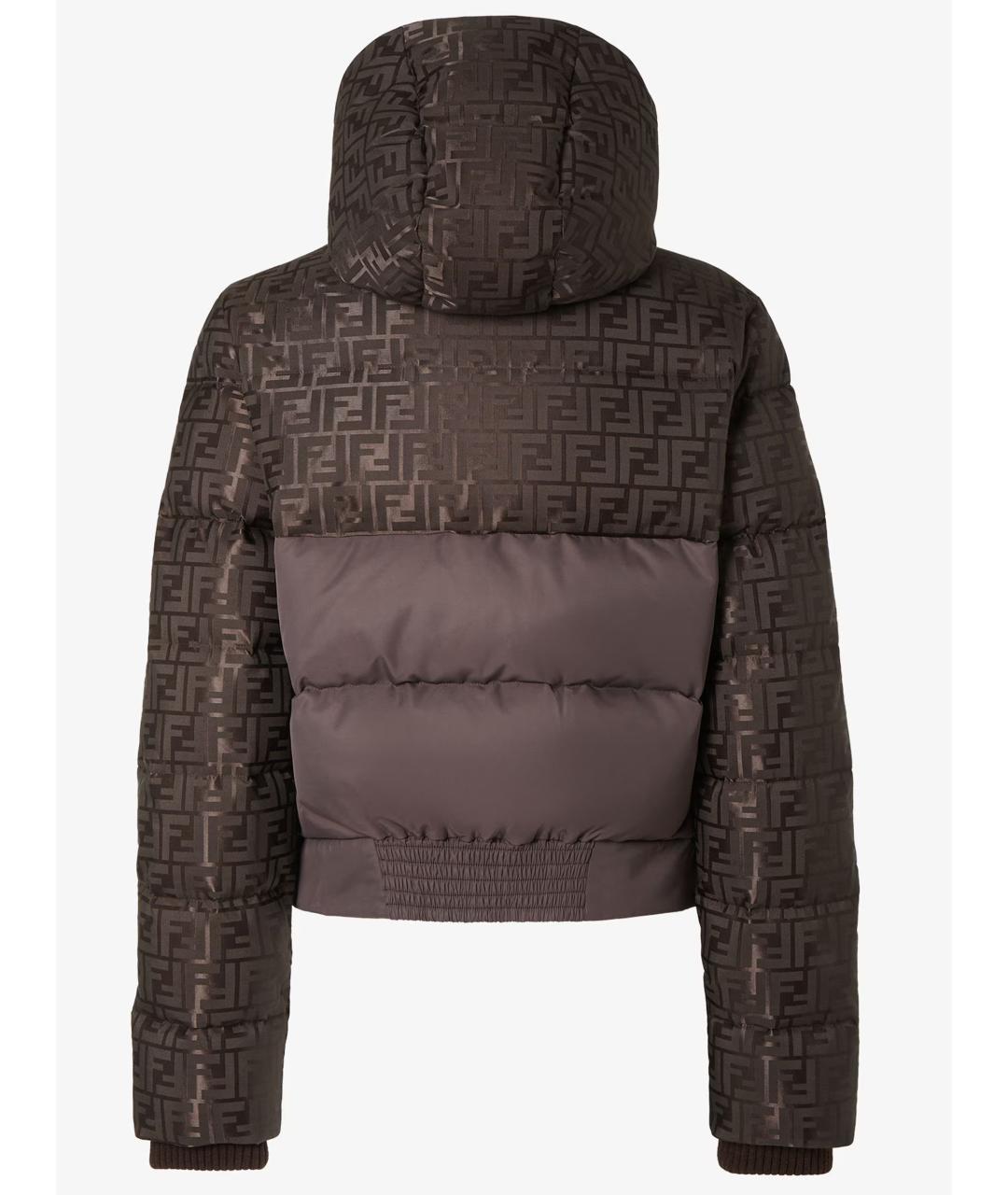 FENDI Коричневый хлопковый пуховик, фото 3