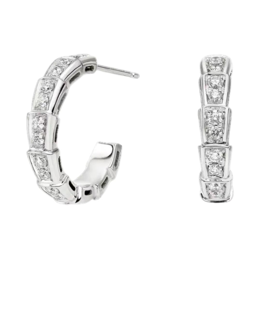 BVLGARI Серебряные серьги из белого золота, фото 1