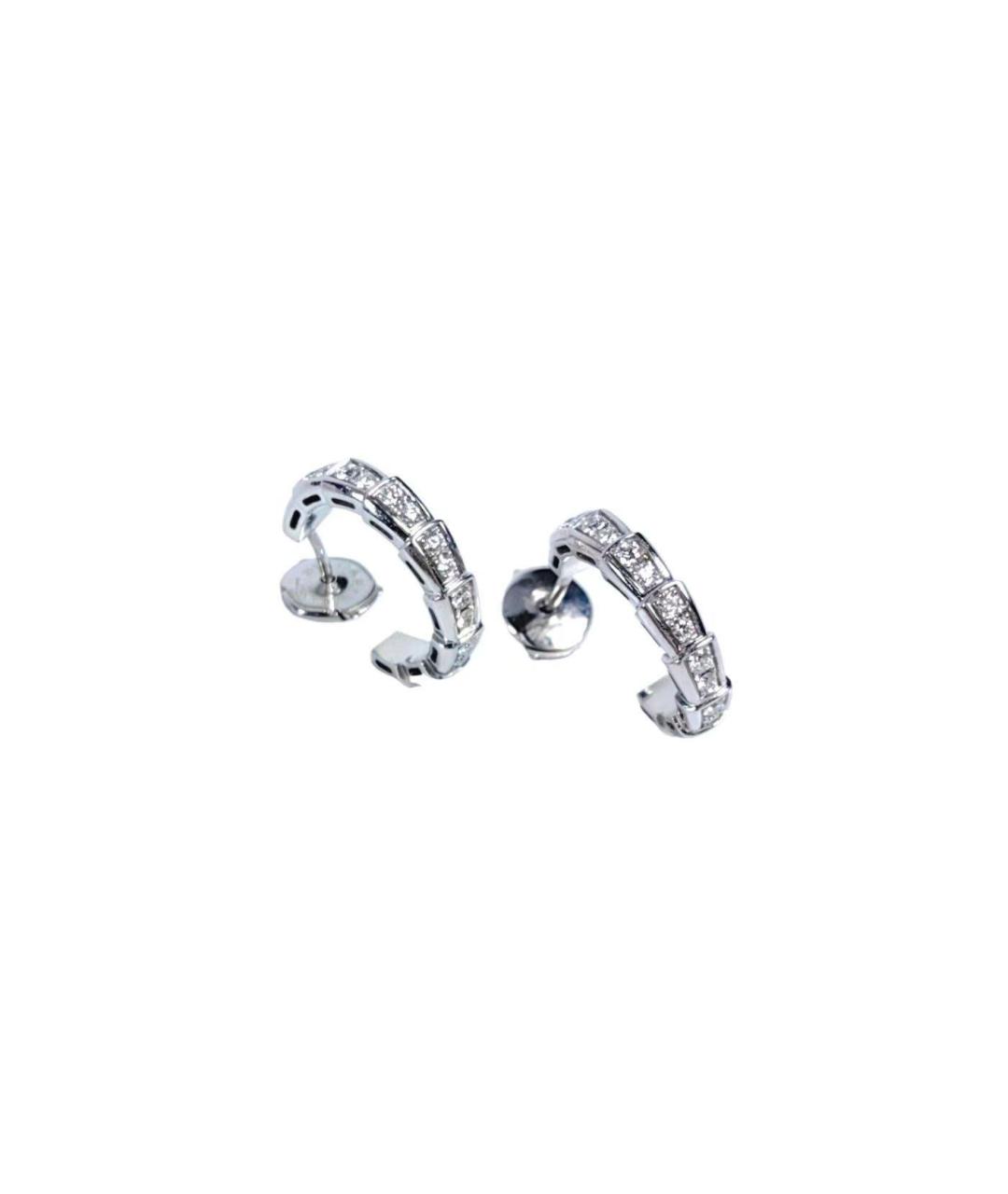 BVLGARI Серебряные серьги из белого золота, фото 5