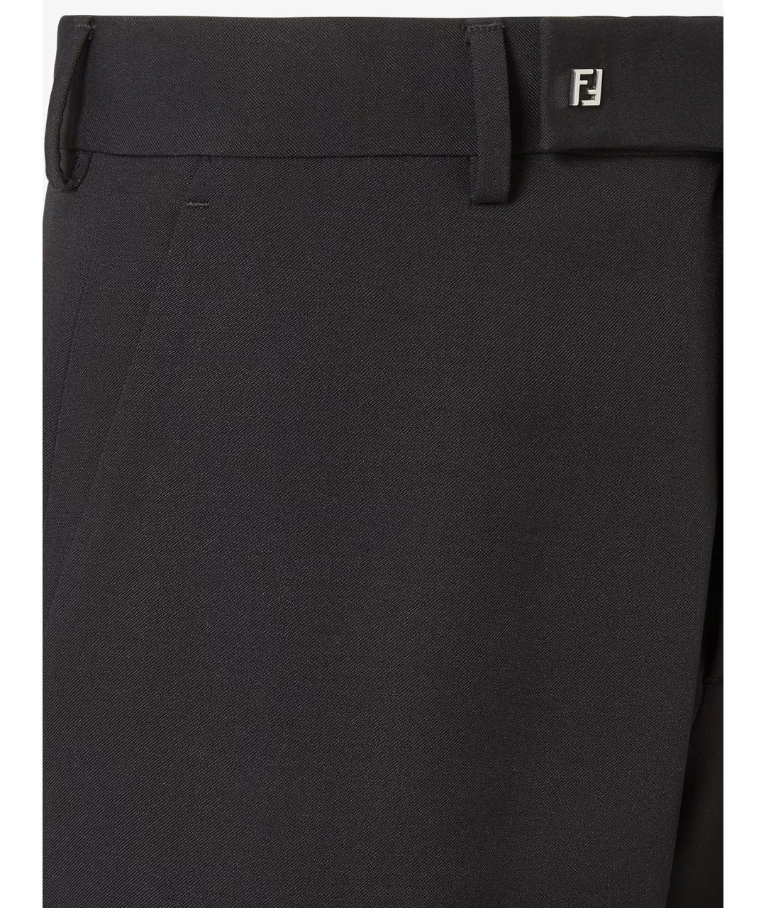 FENDI Черные шерстяные классические брюки, фото 4