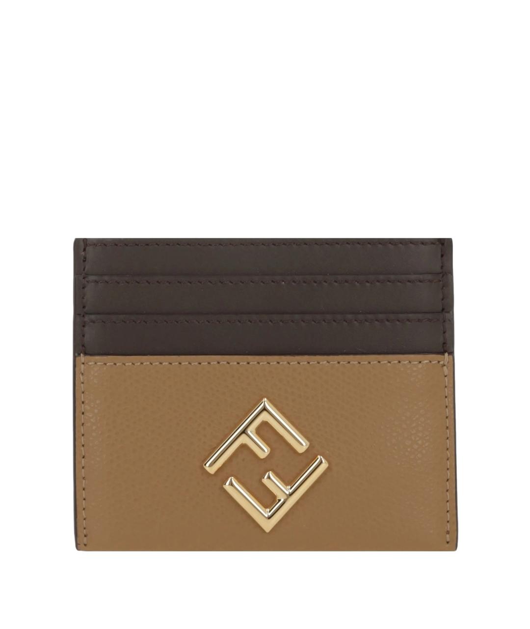 FENDI Коричневый кожаный кардхолдер, фото 1