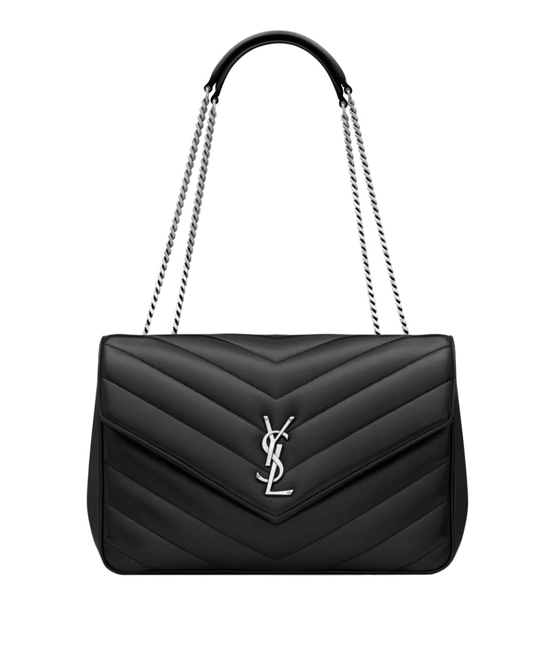 SAINT LAURENT Черная кожаная сумка через плечо, фото 1