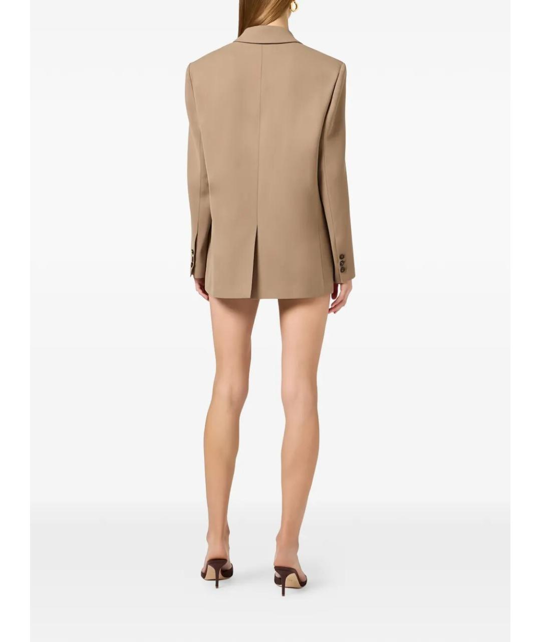 ELISABETTA FRANCHI Коричневый вискозный жакет/пиджак, фото 3