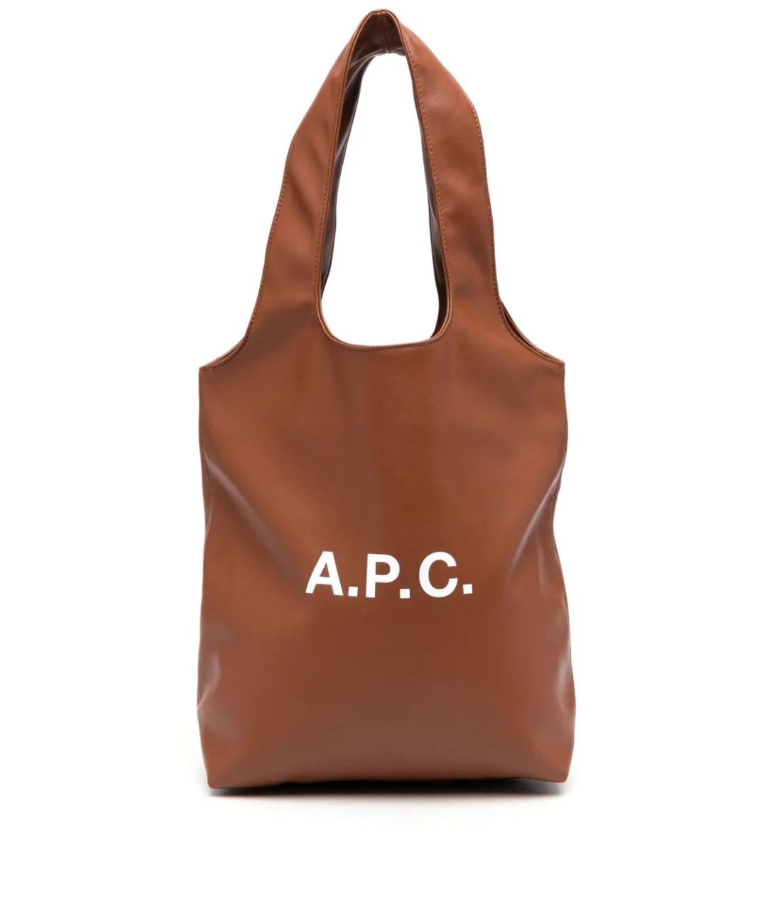 A.P.C. Коричневая сумка тоут из искусственной кожи, фото 1