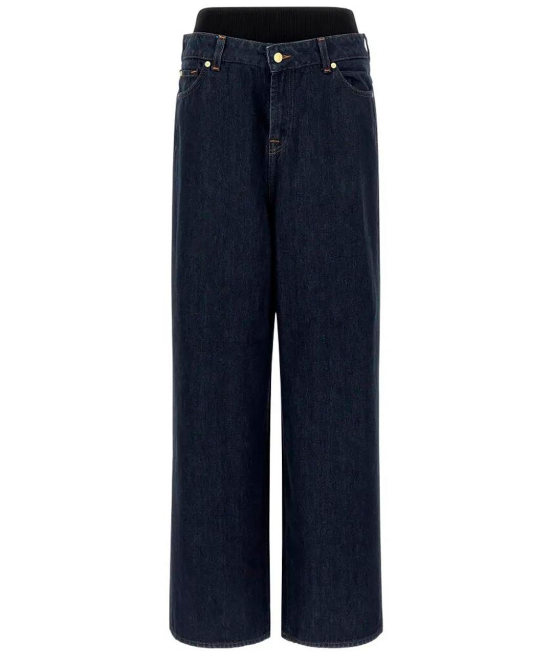 7 FOR ALL MANKIND Темно-синие хлопковые прямые джинсы, фото 1