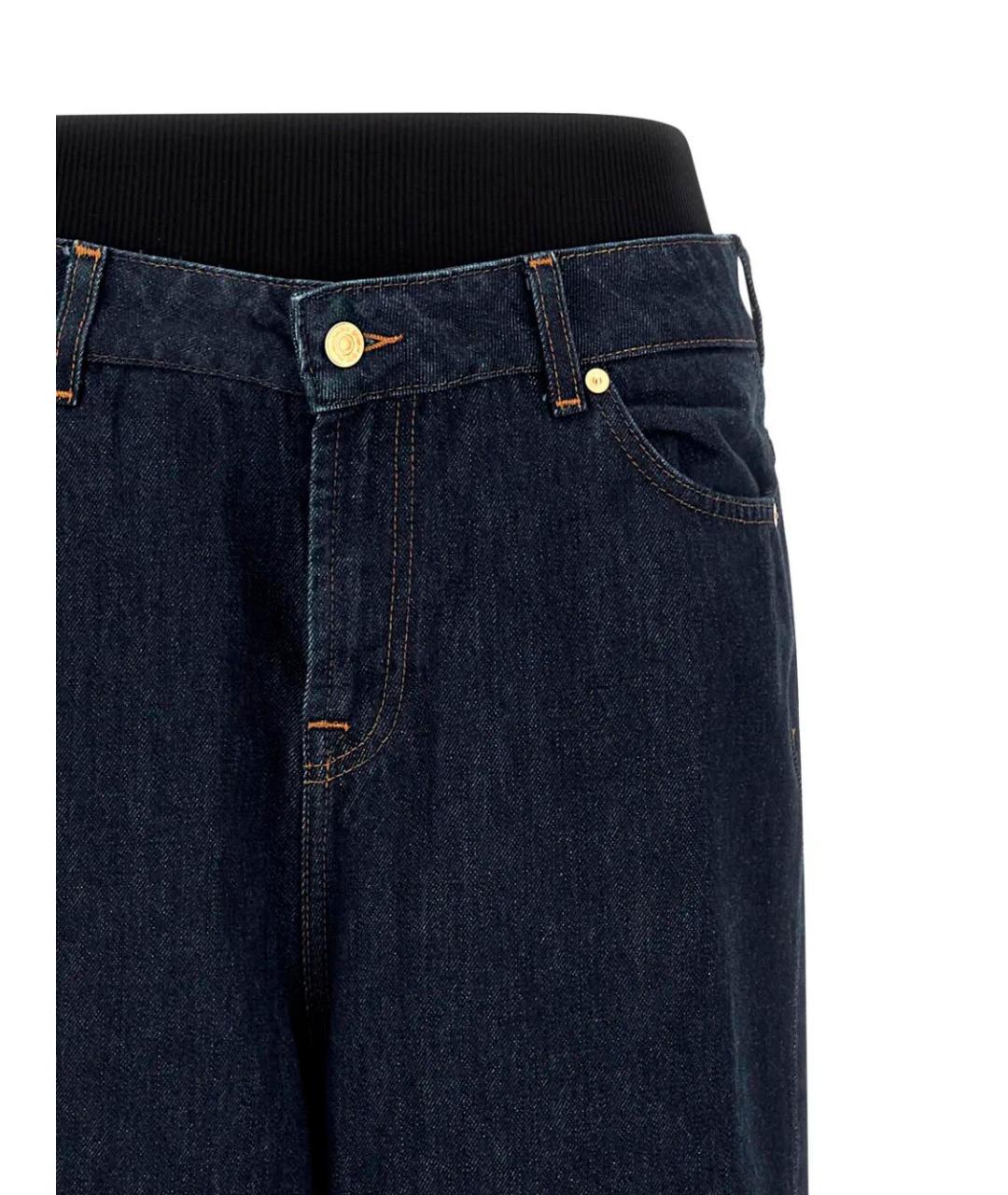 7 FOR ALL MANKIND Темно-синие хлопковые прямые джинсы, фото 3