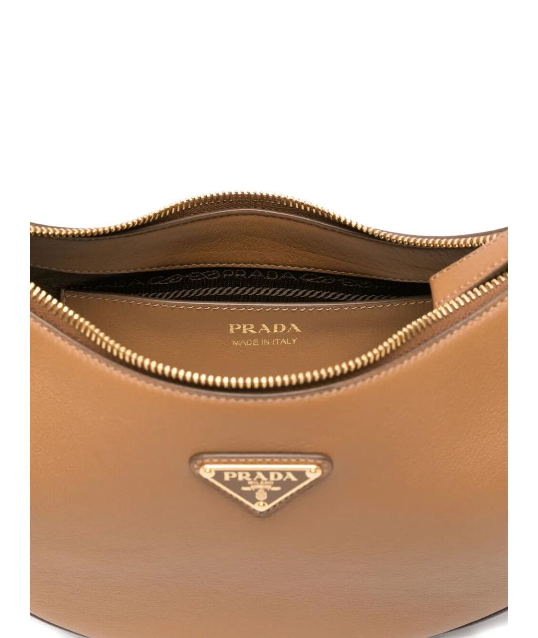 PRADA Бежевая кожаная сумка через плечо, фото 4