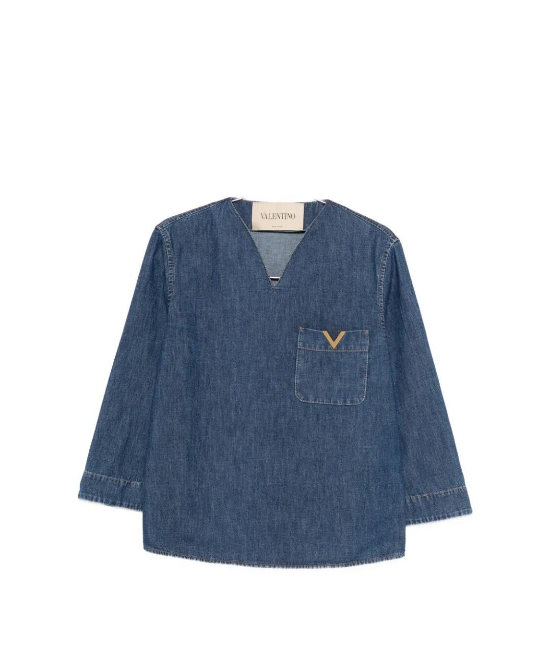 VALENTINO Синяя хлопковая рубашка, фото 1