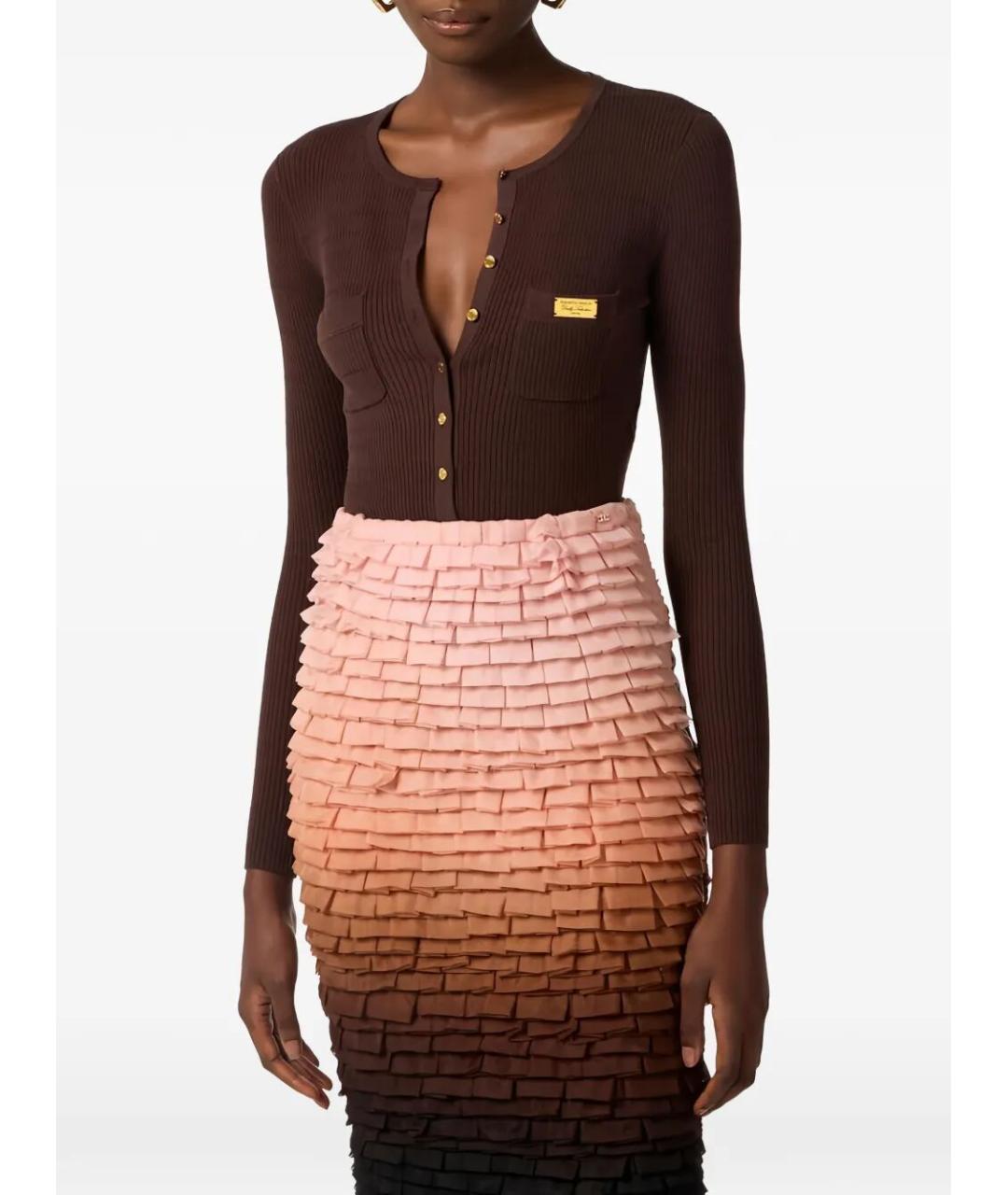 ELISABETTA FRANCHI Коричневый кардиган, фото 2