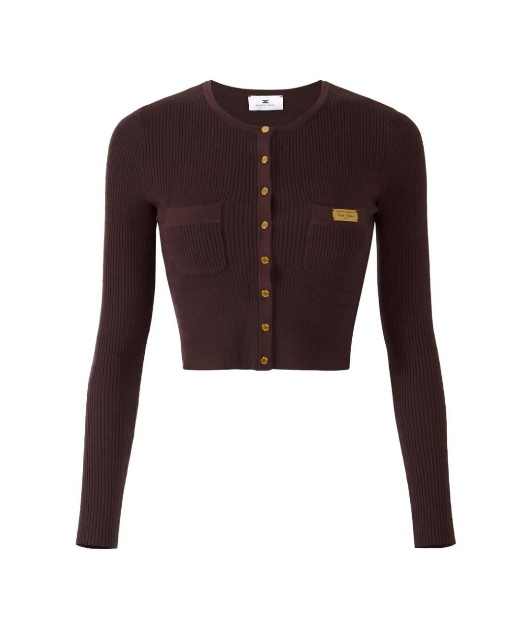 ELISABETTA FRANCHI Коричневый кардиган, фото 1