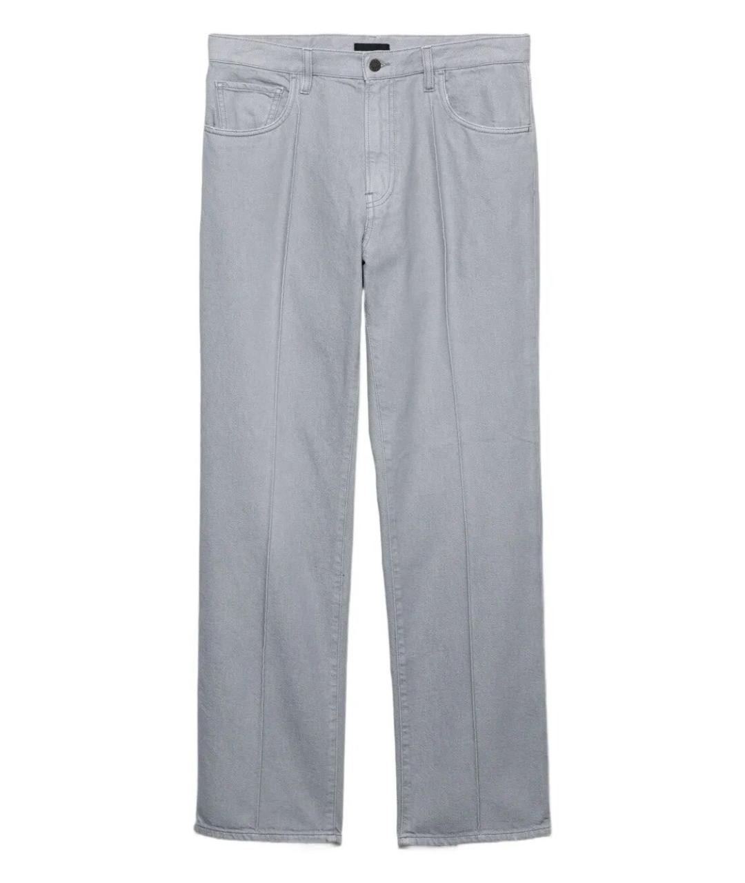 PRADA Серые хлопковые прямые джинсы, фото 1