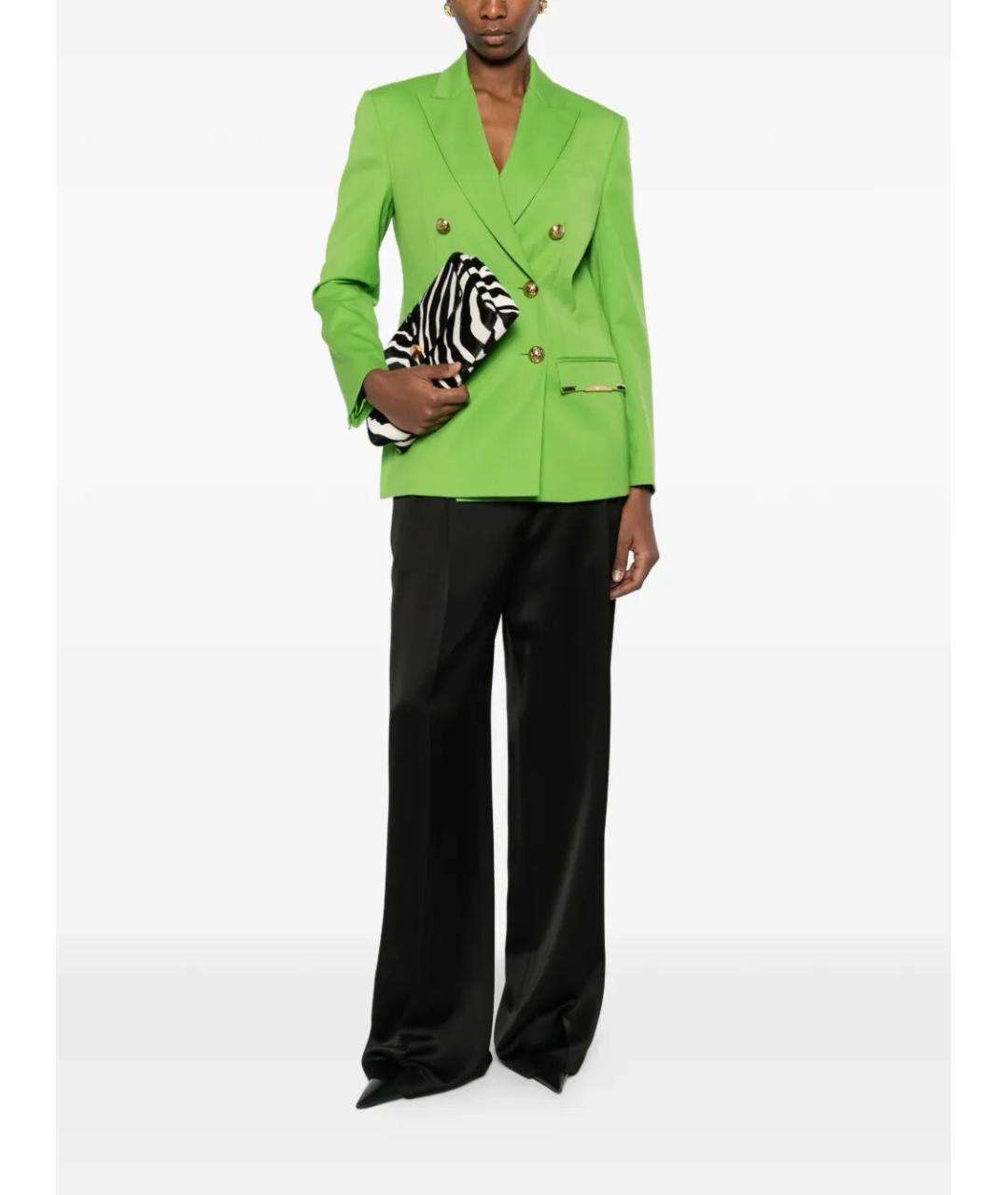 ELISABETTA FRANCHI Зеленый полиэстеровый жакет/пиджак, фото 2