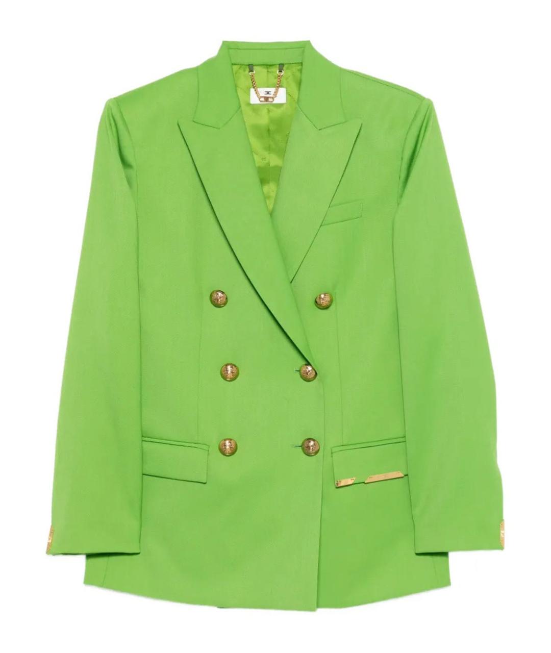 ELISABETTA FRANCHI Зеленый полиэстеровый жакет/пиджак, фото 1