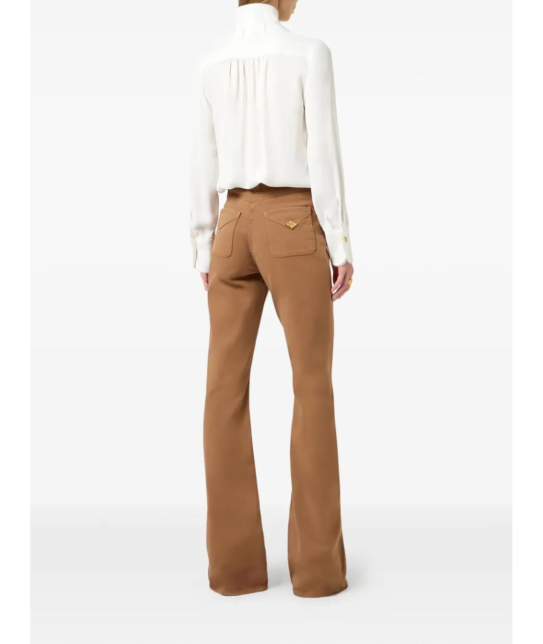 ELISABETTA FRANCHI Бежевая вискозная блузы, фото 3