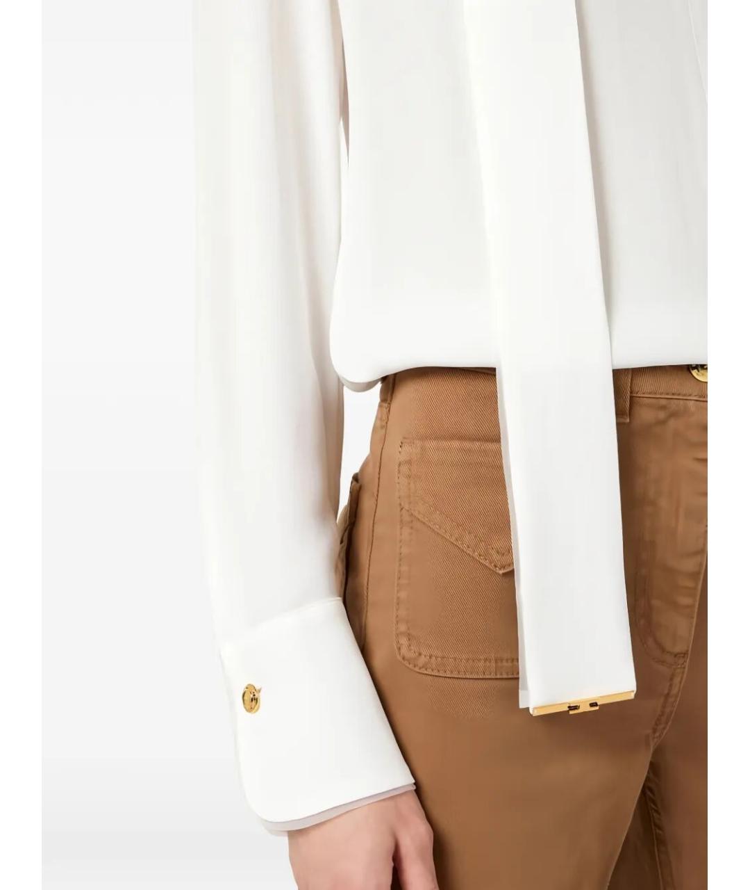 ELISABETTA FRANCHI Бежевая вискозная блузы, фото 4