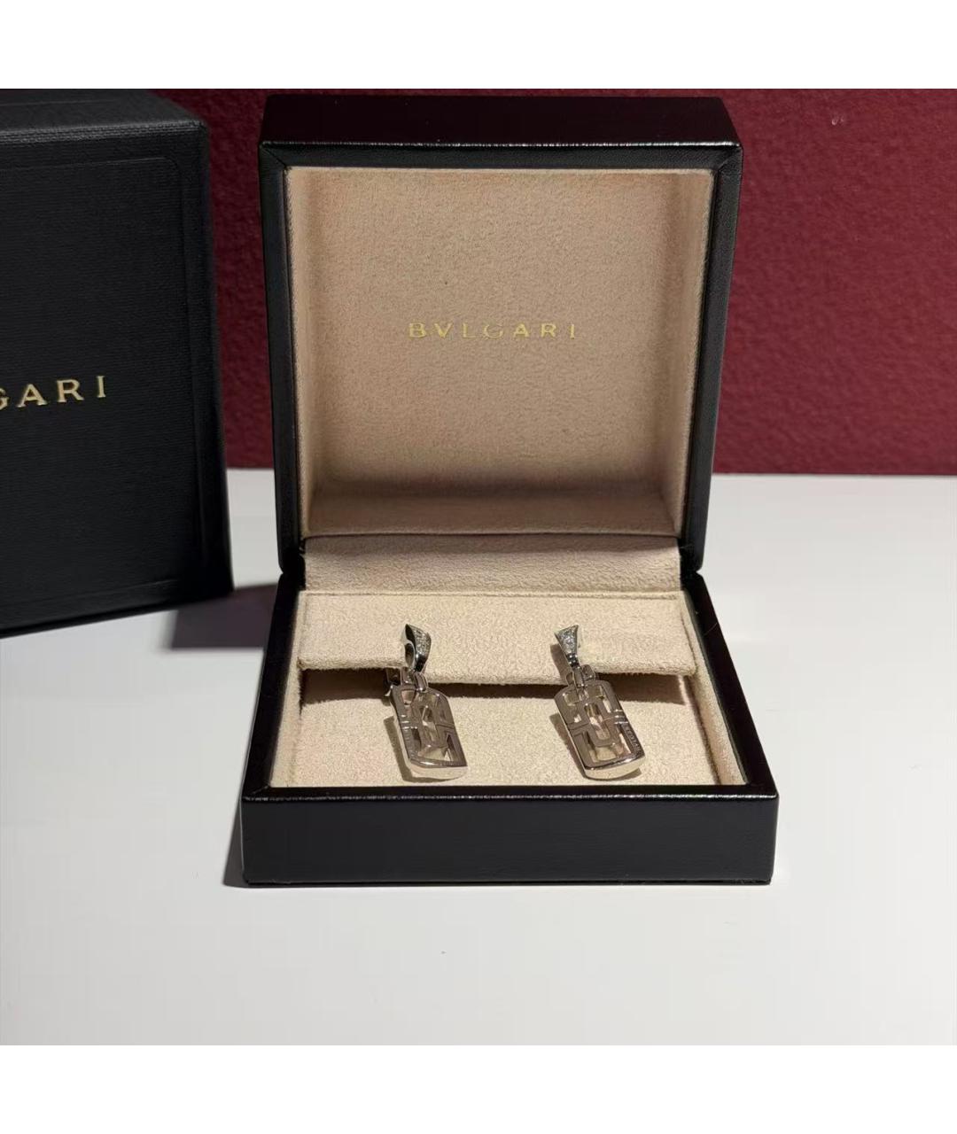 BVLGARI Серебряные серьги из белого золота, фото 5