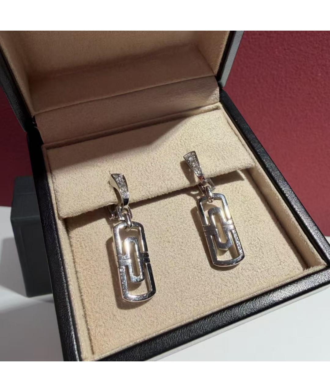 BVLGARI Серебряные серьги из белого золота, фото 2