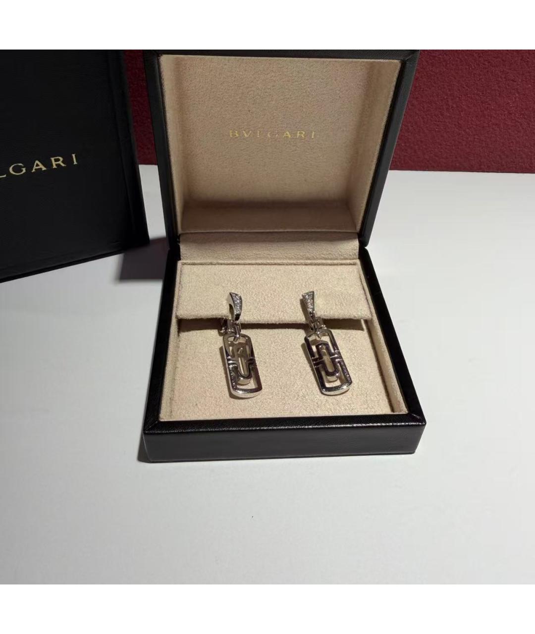 BVLGARI Серебряные серьги из белого золота, фото 4