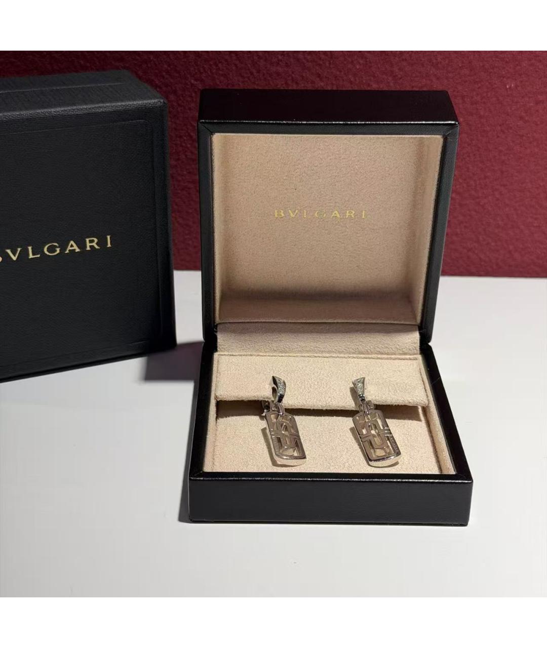 BVLGARI Серебряные серьги из белого золота, фото 3