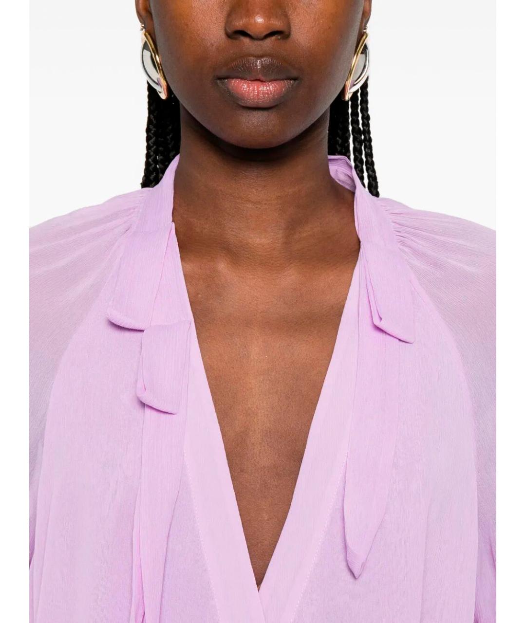 ALBERTA FERRETTI Розовая ацетатная рубашка, фото 5