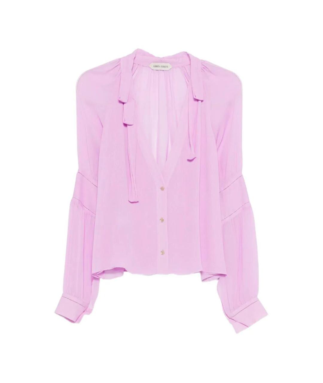 ALBERTA FERRETTI Розовая ацетатная рубашка, фото 1