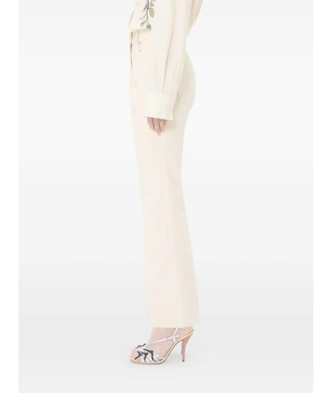 VALENTINO Бежевые хлопковые прямые джинсы, фото 6