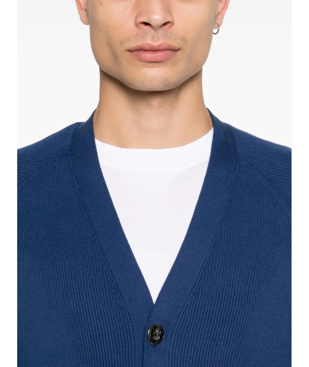 BRUNELLO CUCINELLI Синий хлопковый кардиган, фото 3