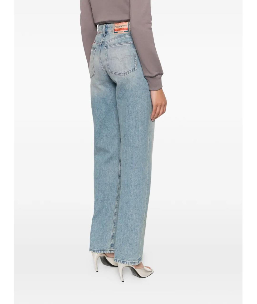 DIESEL Голубые хлопковые прямые джинсы, фото 5