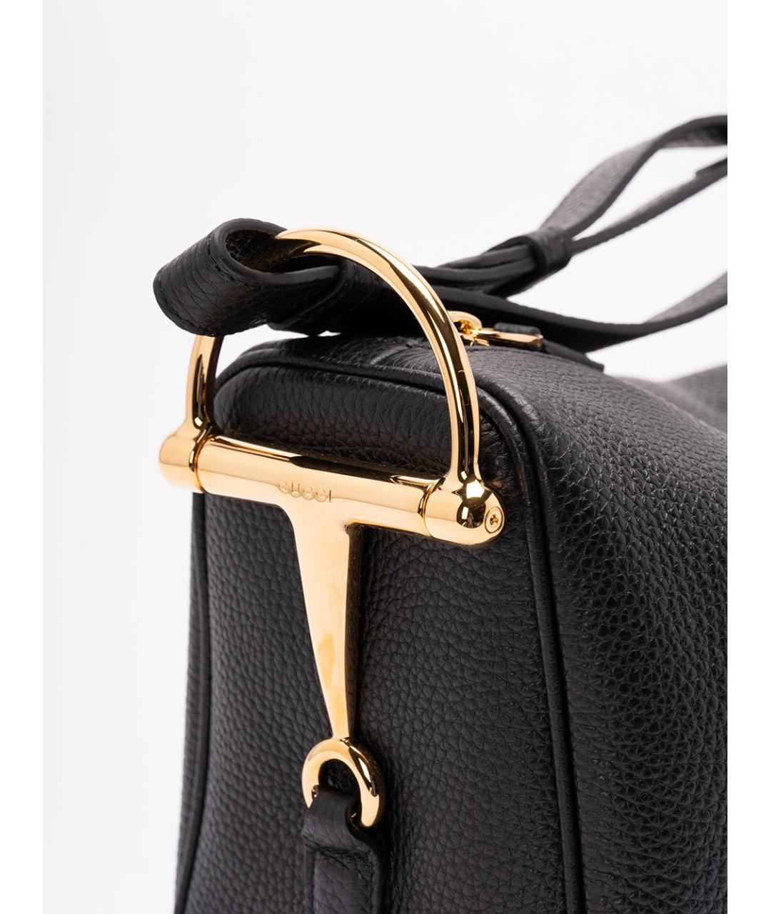 GUCCI Черная кожаная сумка через плечо, фото 5